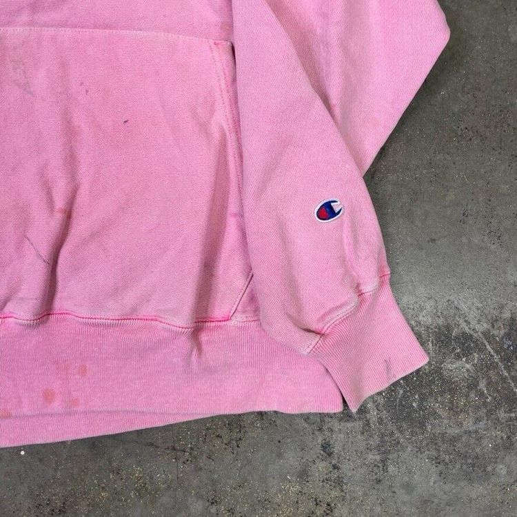 Champion Hoodie Reverse Weave Y2K Sports Sweatshirt, Pink, Womens Medium image 7