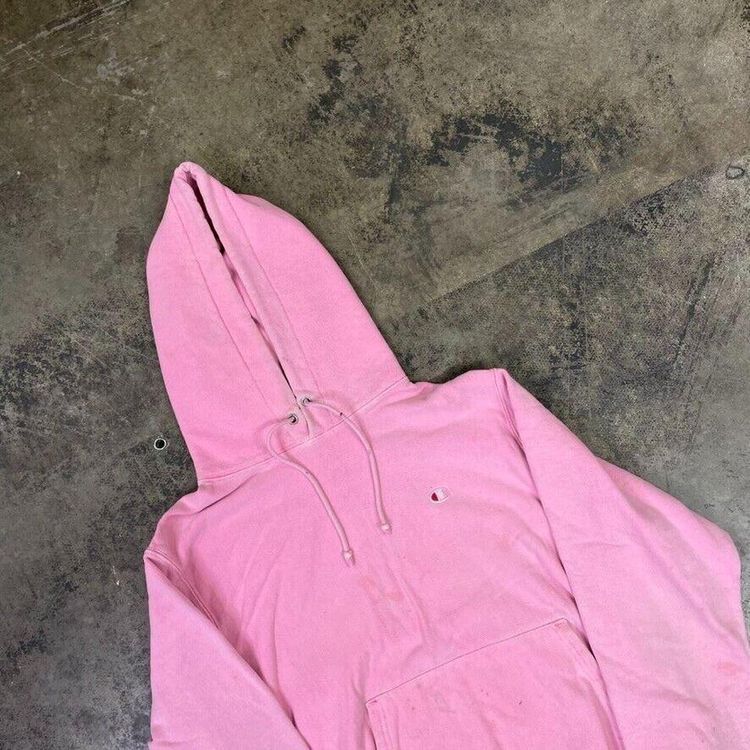 Champion Hoodie Reverse Weave Y2K Sports Sweatshirt, Pink, Womens Medium image 3