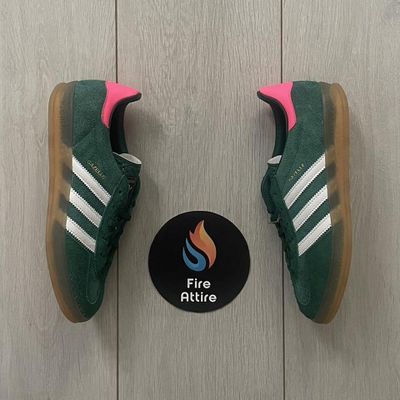 Adidas Gazelle Indoor Collegiate Green Lucid Pink - UK 5