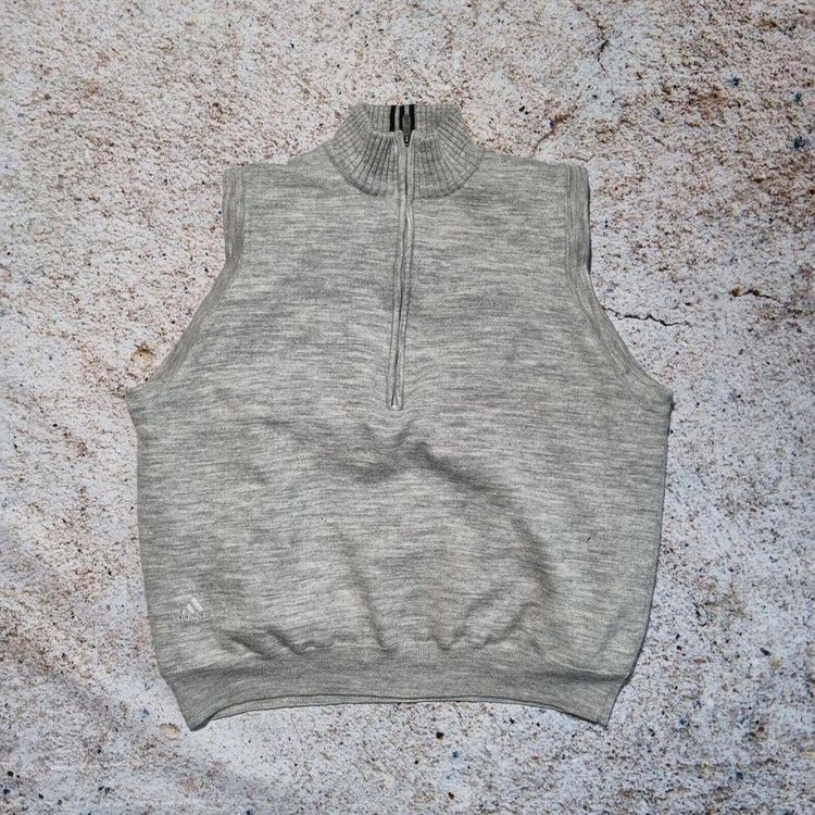 Adidas Pullover Jumper Sweater Top Sleeveless Vest - Size L Grey image 1
