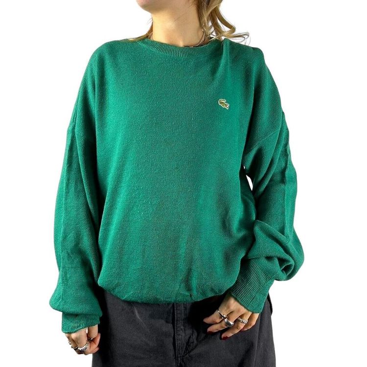 LACOSTE Green Full Sleeved Pullover Sweater Size Mens XL imagen 3