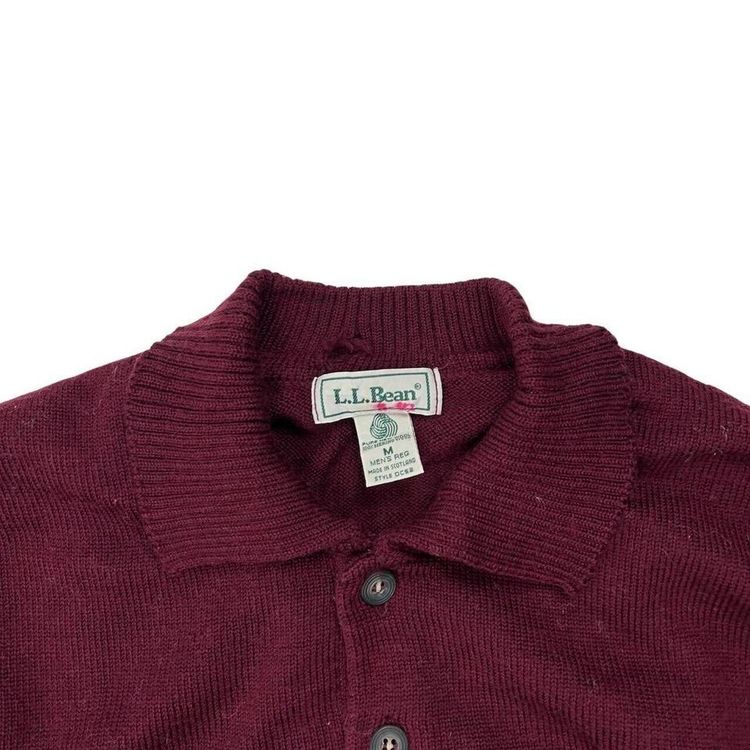 L.L.Bean Red Full Sleeve Polo Rugby Shirt Mens M 2