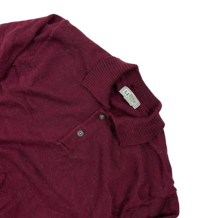 L.L.Bean Red Full Sleeve Polo Rugby Shirt Mens M 4