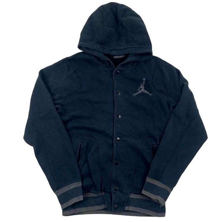 Nike Air Jordan Black Button Up Jacket Mens Size S image 1