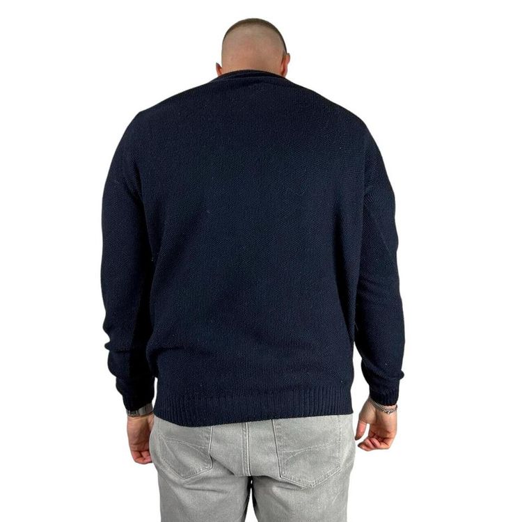Lacoste Blue Full Sleeved Neck Knitted Sweatshirt Size Mens L image 3