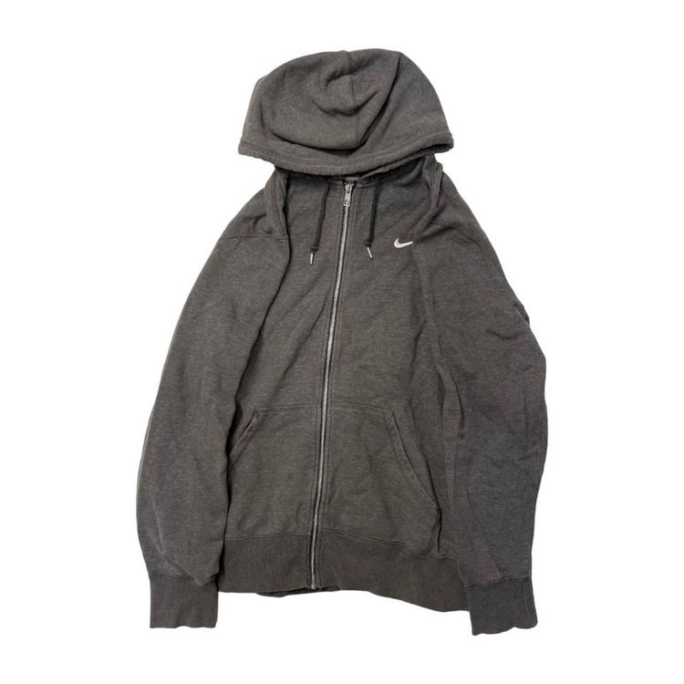 Nike Grey Long Sleeved Full Zip Hoodie For Mens Size L