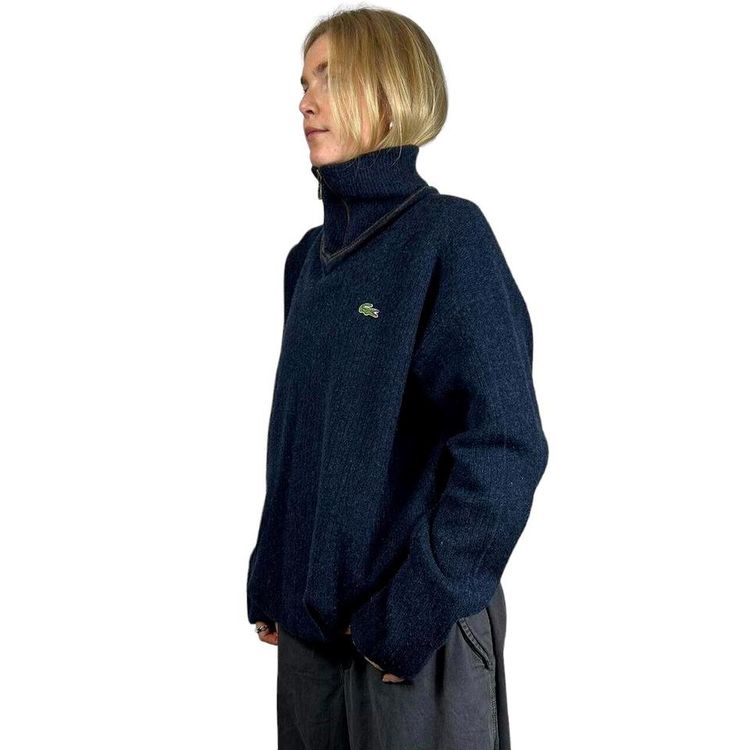 LACOSTE Blue Full Sleeved Half Quarter-Zip Knitted Sweater Size Mens L image 1