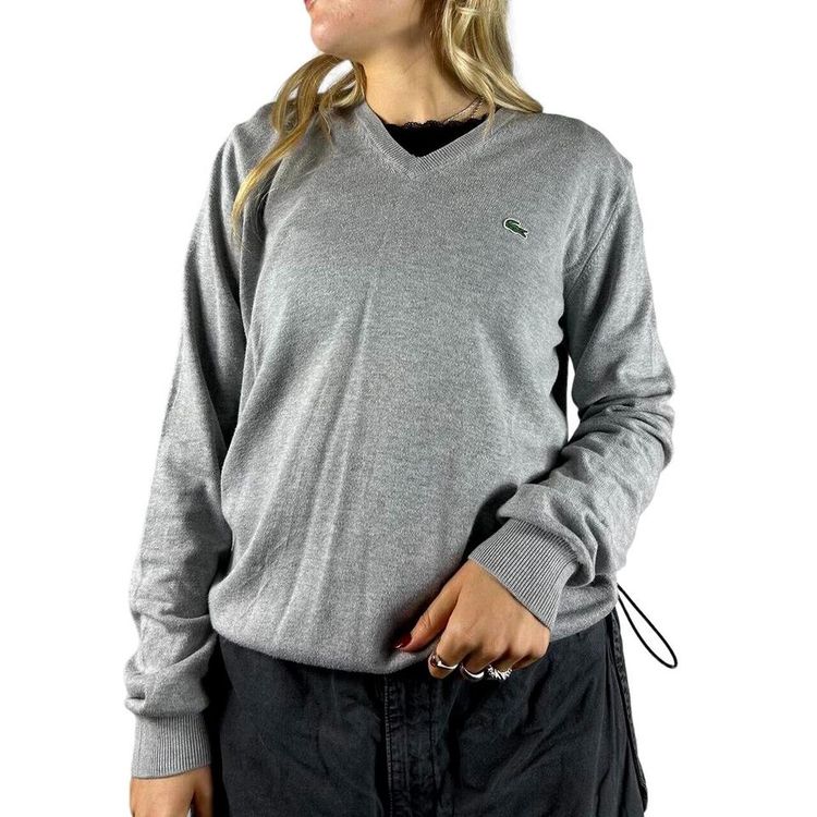 Lacoste Grey Long Sleeved Pullover Sweatshirt Size Mens S obraz 2