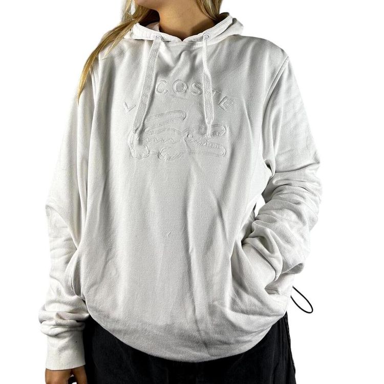 Lacoste White Long Sleeved Pullover Sweatshirt Size Mens M image 2
