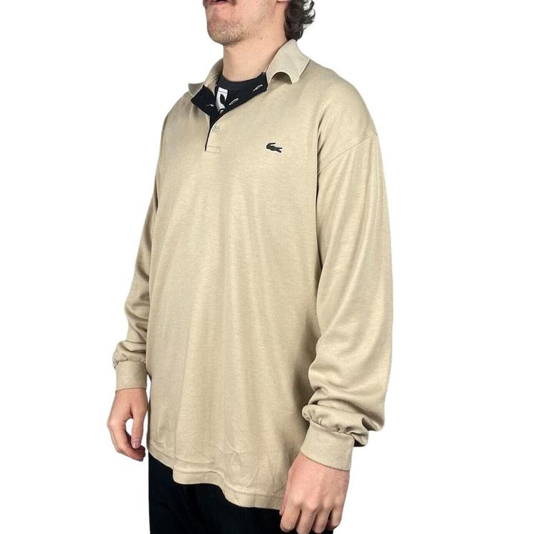 Lacoste Beige Full Sleeved Polo-Shirts Size Mens XL image 1