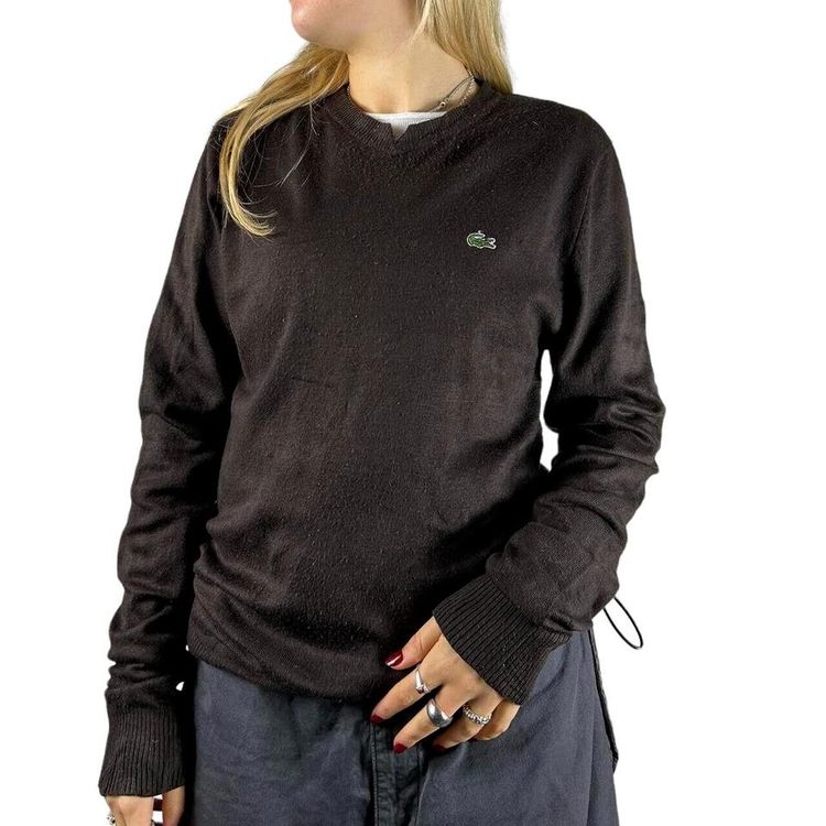 Lacoste BROWN Long Sleeved Pullover Sweatshirt Size Womens XL image 2