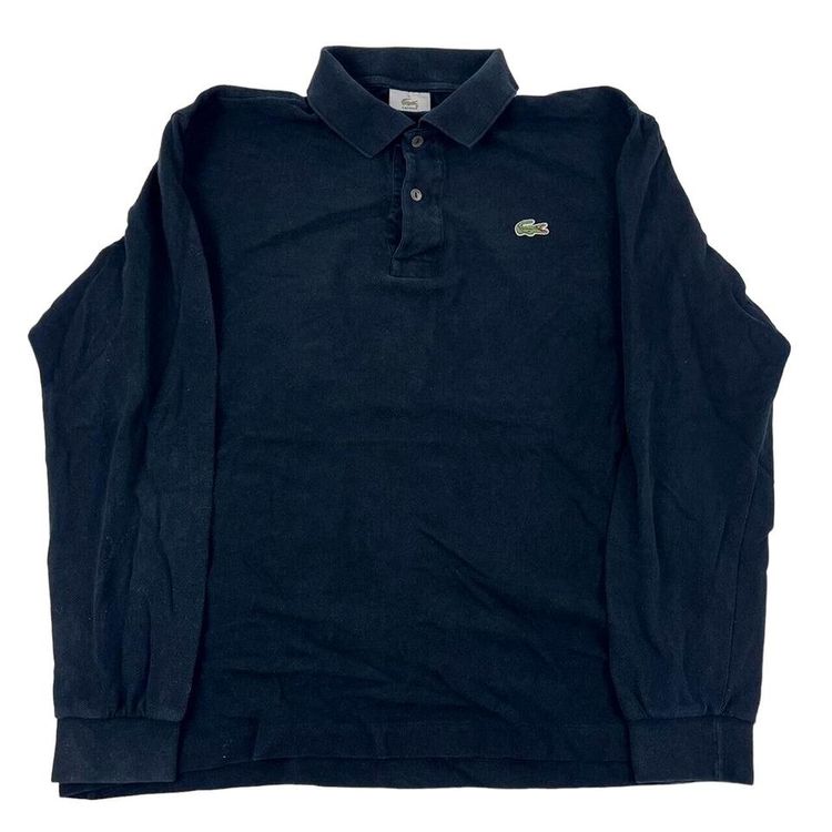 Lacoste Navy Blue Long Sleeved Polos Shirt Size Mens S image 1