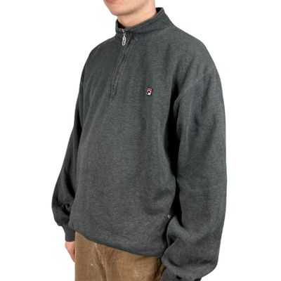 Fila Grey Long Sleeved Quarter Zip Sweatshirt Size Mens L 2