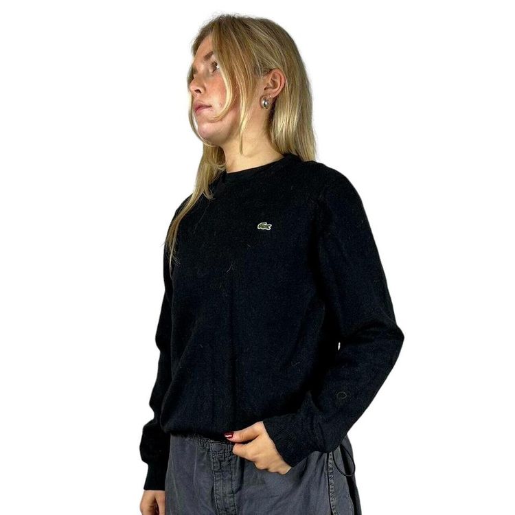 Lacoste Black Long Sleeved Knit Crew Neck Sweatshirt Size Mens S image 1