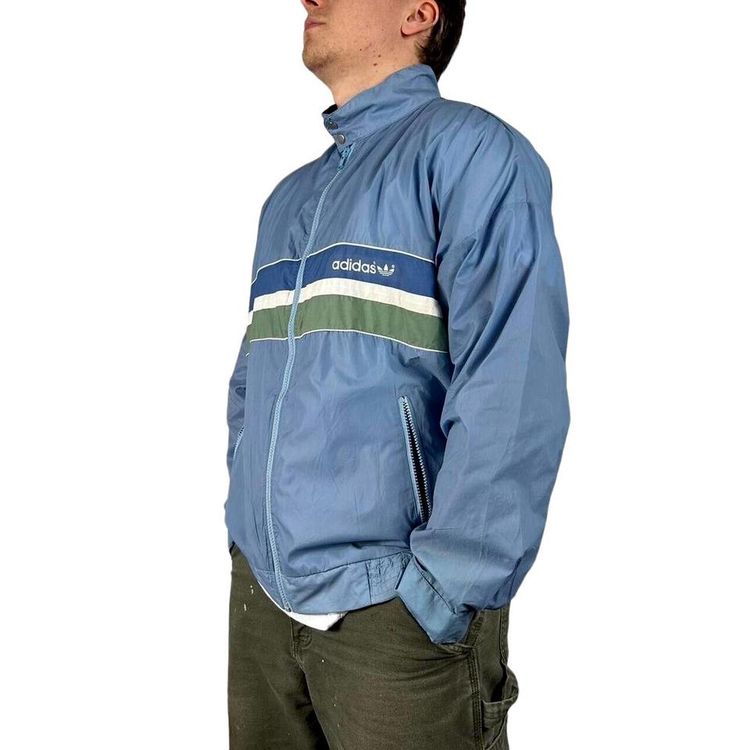 Adidas Blue Long Sleeved Full Zip Jacket Size Mens L
