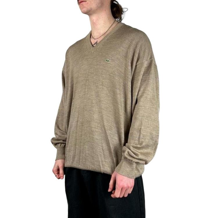 Lacoste Ivory Full Sleeve Pullover Crewneck Sweatshirt Mens Size XL image 1