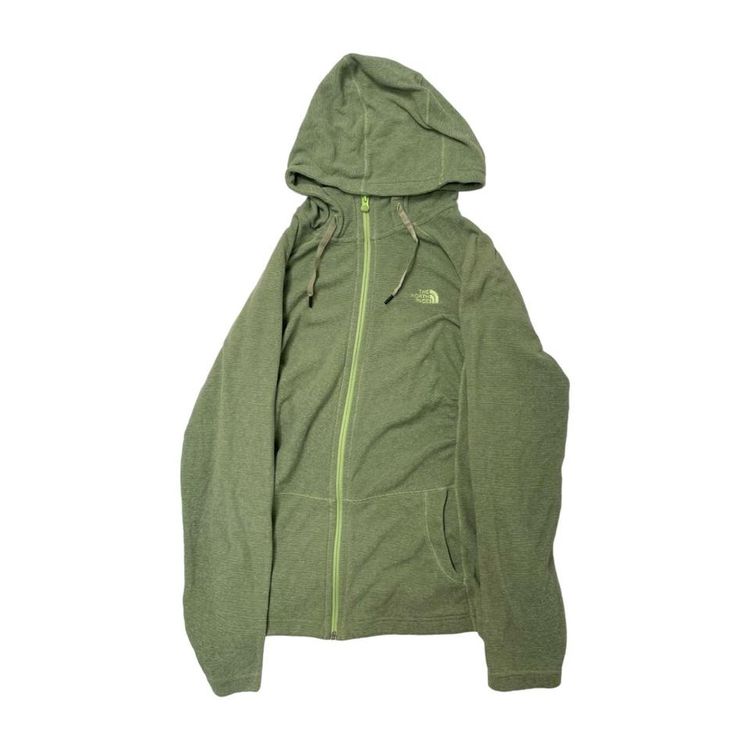 The North Face Green Long Sleeved Full Zip Hoodie For Mens Size S