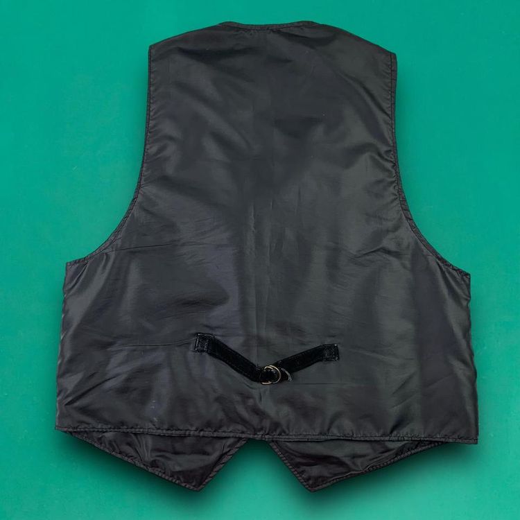 Aryo Leather Vintage Suede Utility Jacket Workwear Multi Pocket Vest Festival Fishing Hiking Black L 4