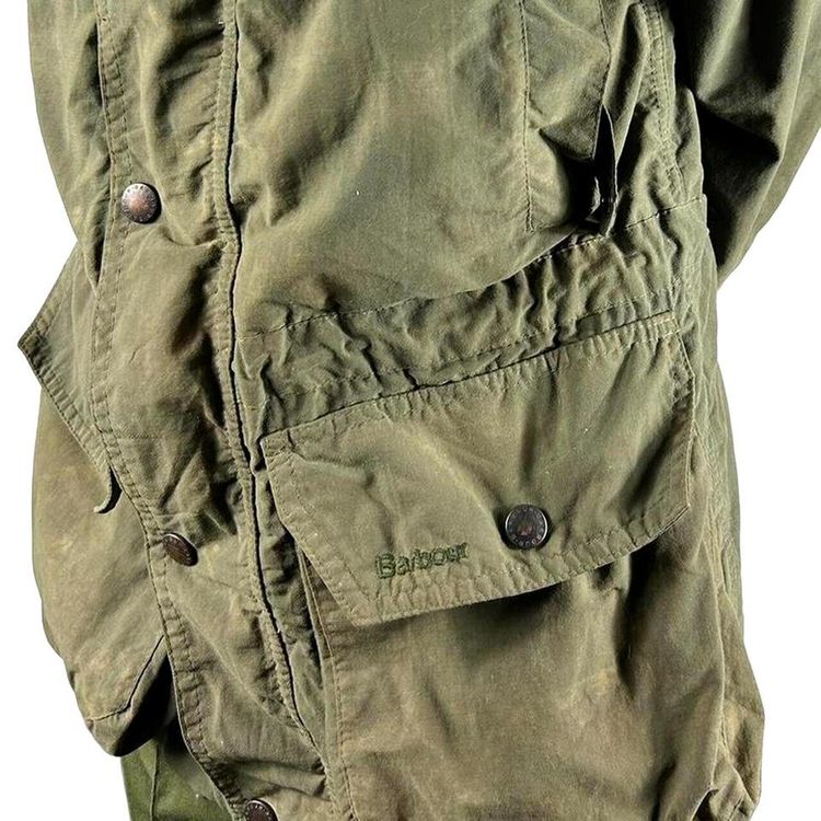Barbour Green Long Sleeved Button Up Coat Size Mens S image 3