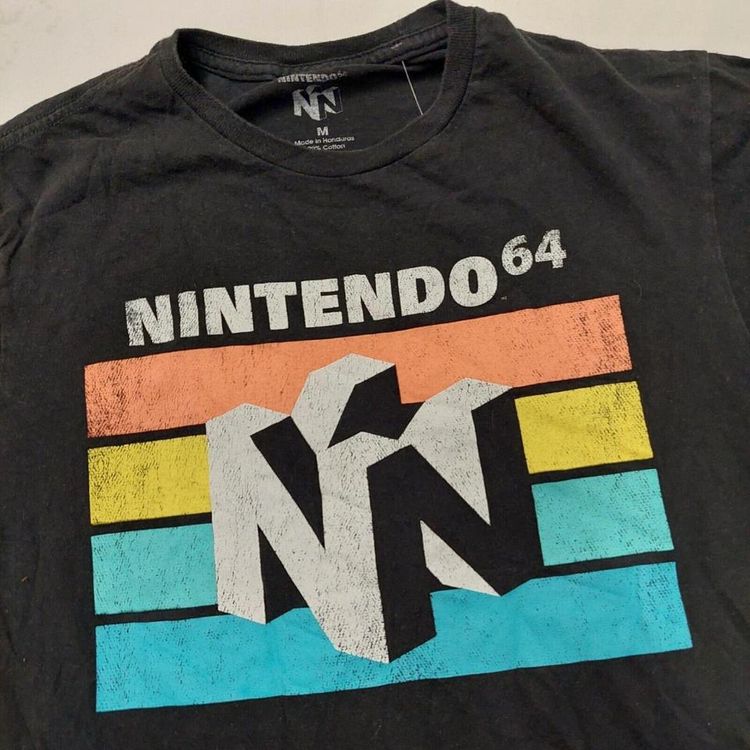 NINTENDO Black Short Sleeved Logo Printed T-Shirt For Mens Size XS 2
