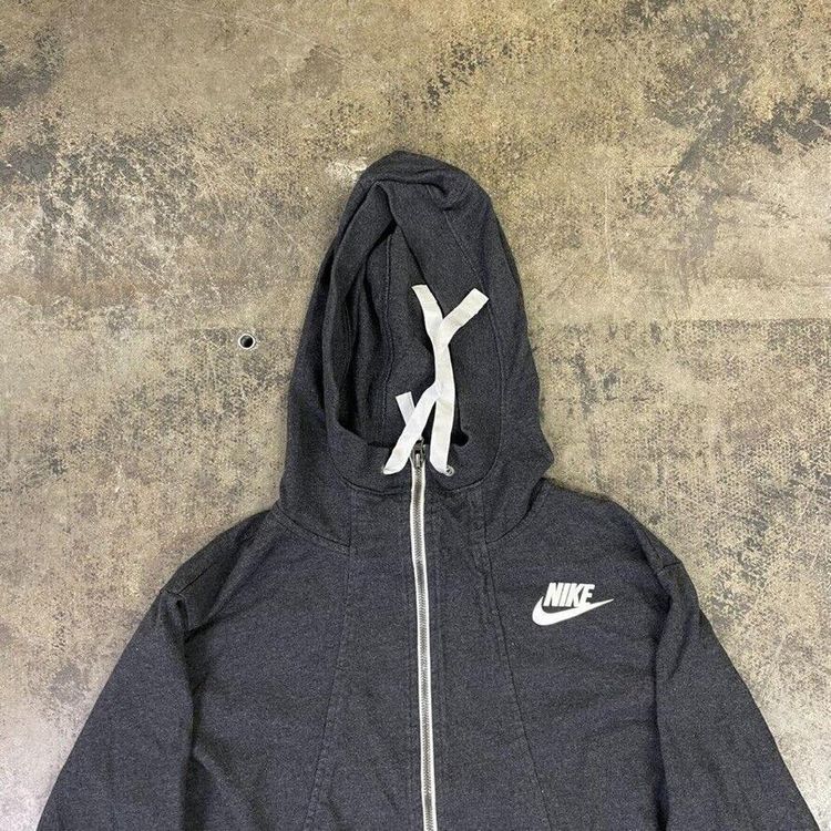 Nike Hoodie Y2K Swoosh Full-Zip Sweatshirt, Dark Grey, Mens Small 2