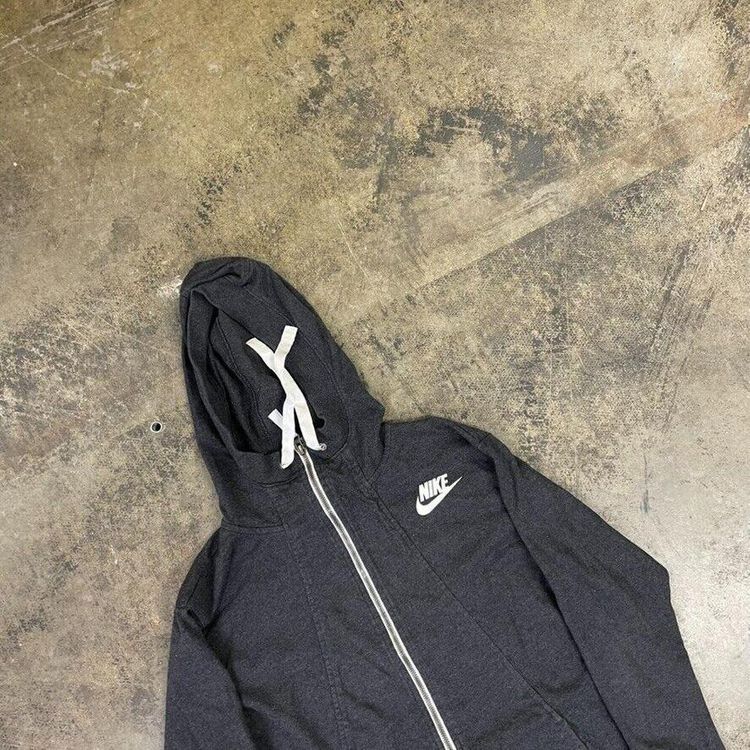 Nike Hoodie Y2K Swoosh Full-Zip Sweatshirt, Dark Grey, Mens Small 3
