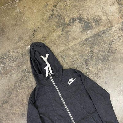 Nike Hoodie Y2K Swoosh Full-Zip Sweatshirt, Dark Grey, Mens Small 3