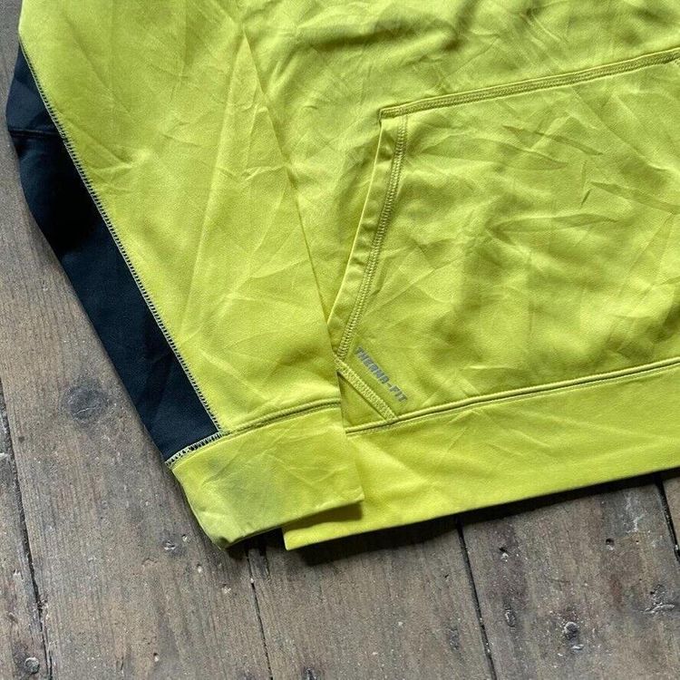 Nike Hoodie Y2K Swoosh Therma-Fit Sports Sweatshirt, Yellow, Mens Small 5