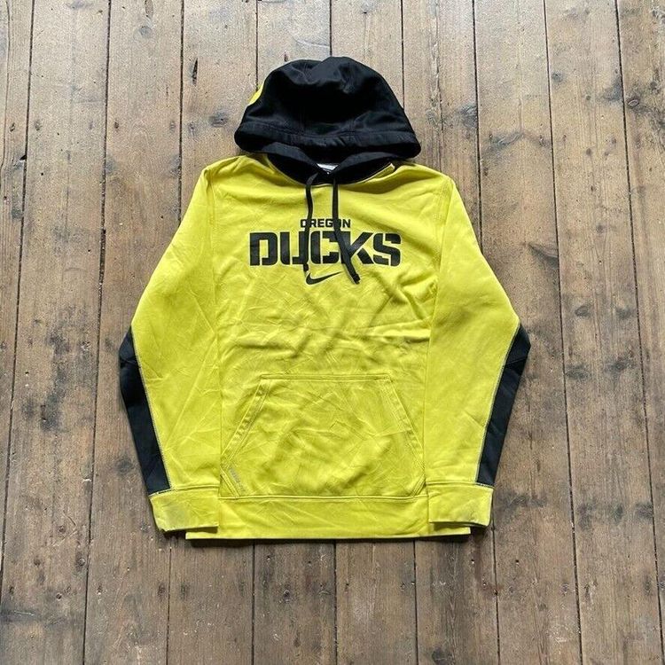 Nike Hoodie Y2K Swoosh Therma-Fit Sports Sweatshirt, Yellow, Mens Small 1