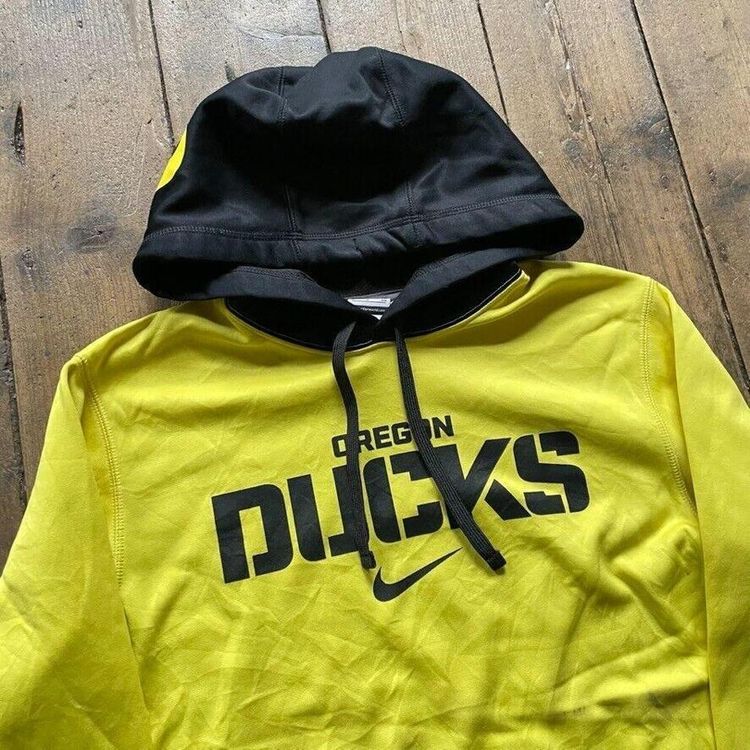 Nike Hoodie Y2K Swoosh Therma-Fit Sports Sweatshirt, Yellow, Mens Small 3