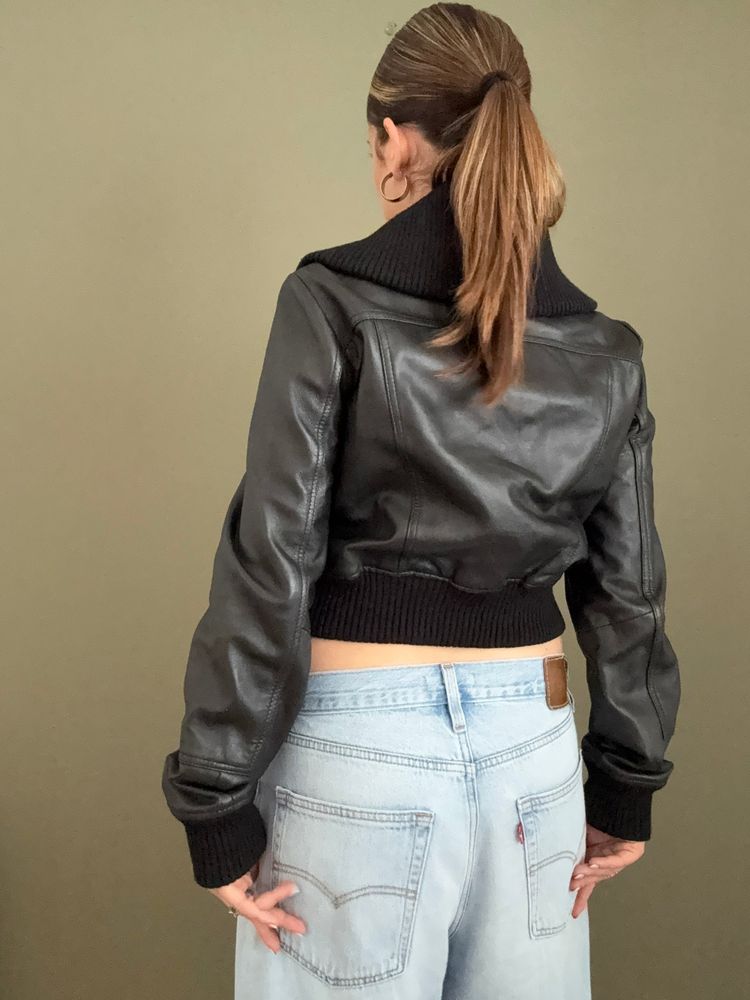 Aviatrix Leather Bomber Jacket (L) 2