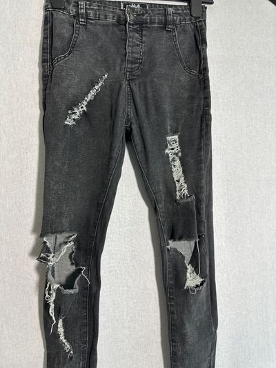 SikSilk Ripped Jeans in dark grey