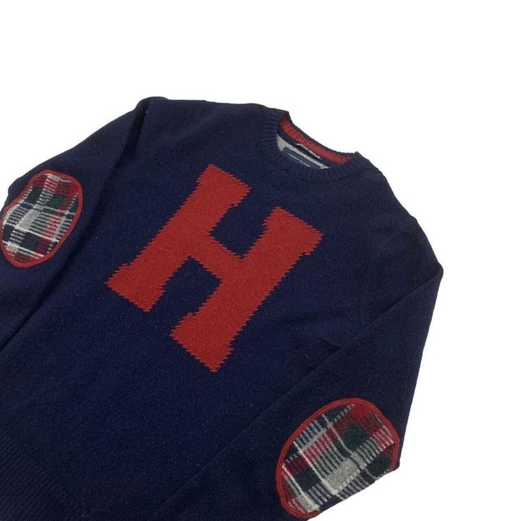 Tommy Hilfiger Blue Red Long Sleeved Pullover Sweatshirt Size Mens M 2