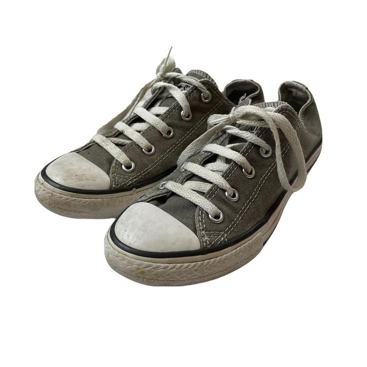 Converse All Star Grey White Low Top Shoes Size UK 2