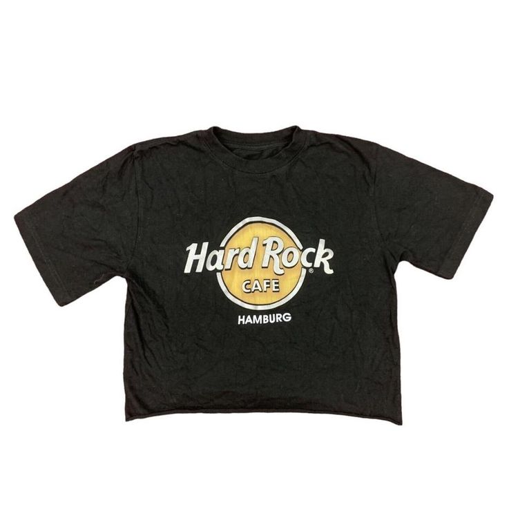 Hard Rock Cafe Black Cropped Top Size Womens Small