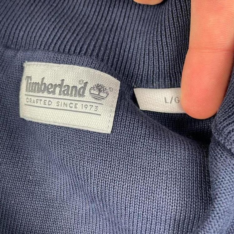 TIMBERLAND Navy Long Sleeved Quarter Zip Knitted Sweatshirt Size Mens L 3