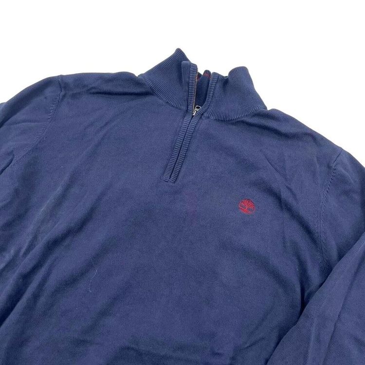 TIMBERLAND Navy Long Sleeved Quarter Zip Knitted Sweatshirt Size Mens L 2