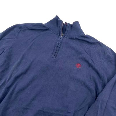 TIMBERLAND Navy Long Sleeved Quarter Zip Knitted Sweatshirt Size Mens L 2