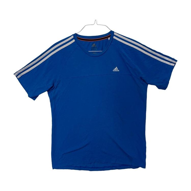 Adidas Blue Short Sleeved Logo Printed T-shirt For Mens Size M