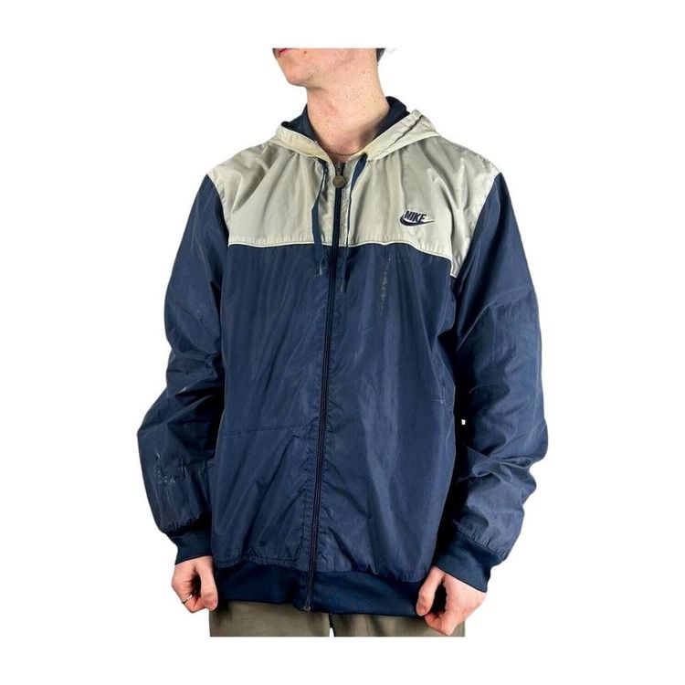 Nike Navy Grey Full Sleeve Jacket Size Mens L image 2