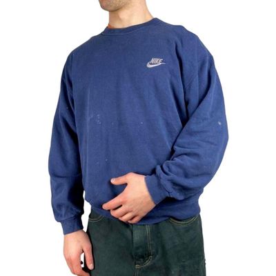 Nike Navy Blue Long Sleeved Sweatshirt Size Mens L 2