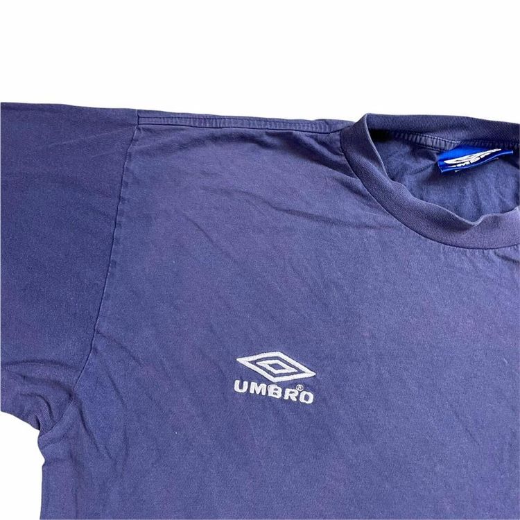 Umbro Blue White Embroidered Short Sleeved T-shirt Size Mens Large image 4