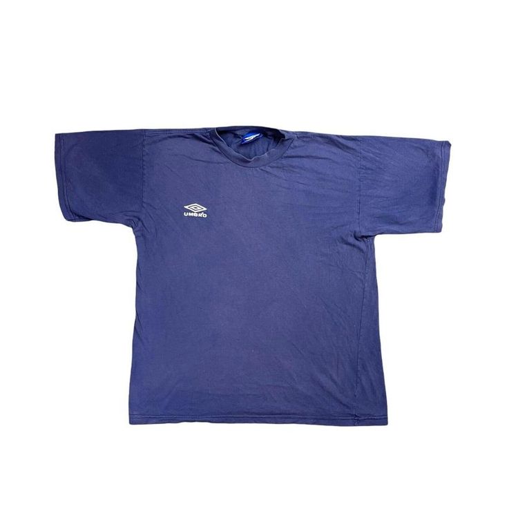 Umbro Blue White Embroidered Short Sleeved T-shirt Size Mens Large