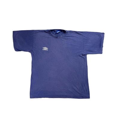 Umbro Blue White Embroidered Short Sleeved T-shirt Size Mens Large
