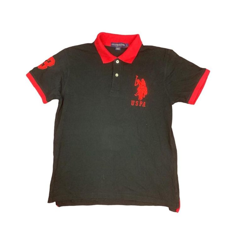 U.S. Polo Assn. Black Short Sleeved Polos Shirt Size Mens Large image 1