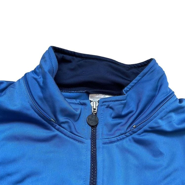Vintage adidas blue & green colour block sport change track jacket. Retro design, lovely embroidery  4