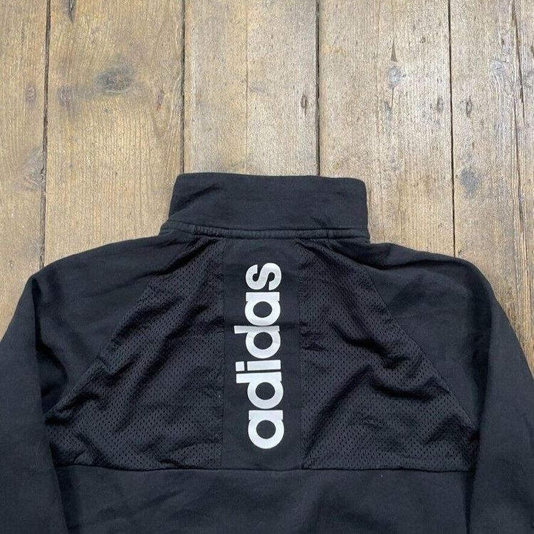 Adidas Sweatshirt Y2K Half Zip Pull Over Sports Jumper, Black, Womens Medium 7