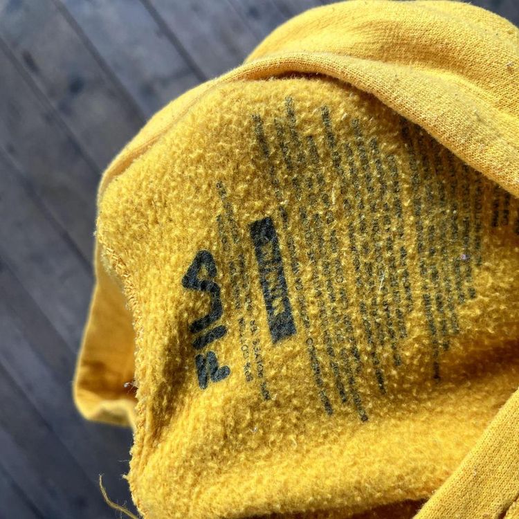 Fila Hoodie Spellout Y2K Sports Sweatshirt, Yellow, Mens Medium image 7