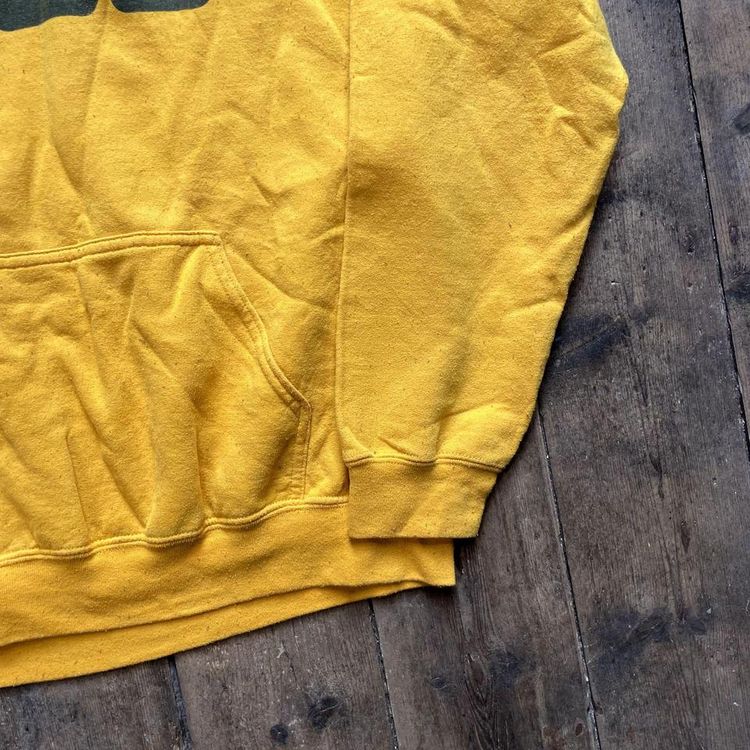 Fila Hoodie Spellout Y2K Sports Sweatshirt, Yellow, Mens Medium image 4