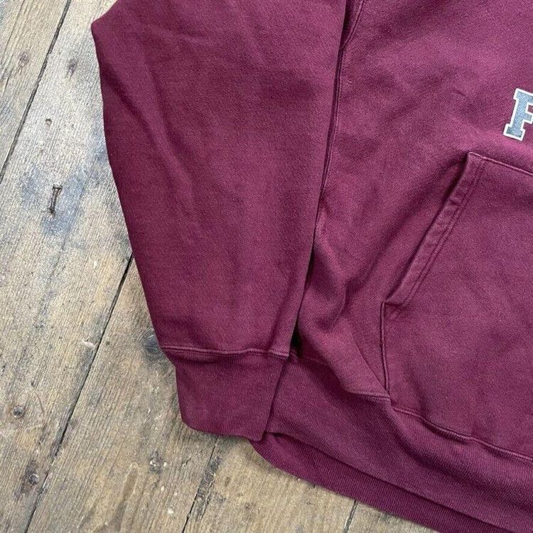 Champion Hoodie Reverse Weave College Y2K Sports Sweatshirt, Burgundy, Mens XL 5